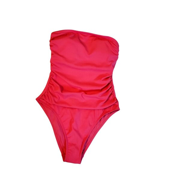 Shade & Shore Strapless Pink One-Piece Swimsuit With Adjustable Straps Size S - Picture 8 of 13